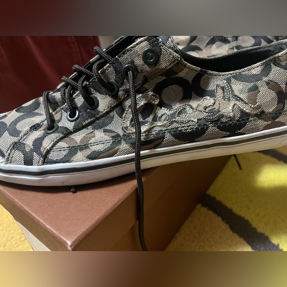 Coach Women's Black and Brown Patterned Sneakers